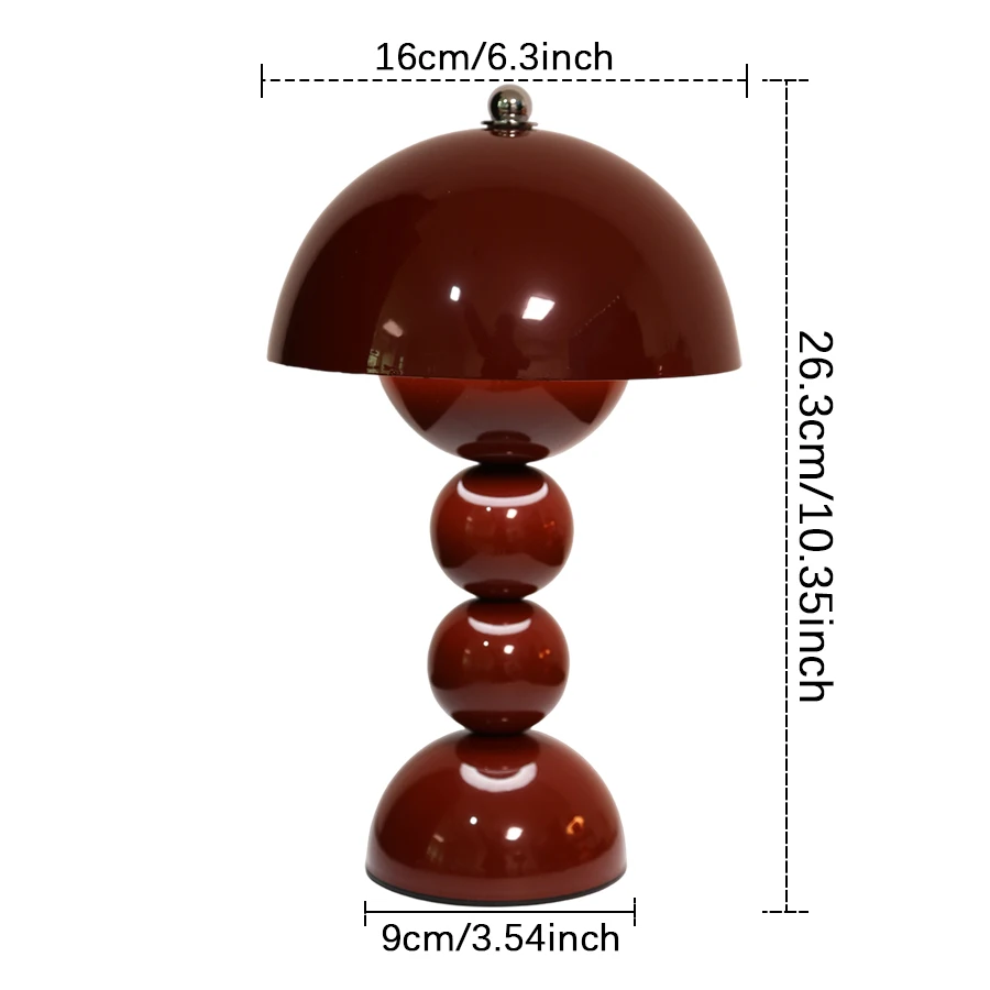 1 Stück Vintage Perlen-Pilz-Nachttischlampe, 3-Farben-Temperatur-Touch-LED-Licht, USB-betrieben, Schlafzimmerdekoration zum Verschenken – Detail 3