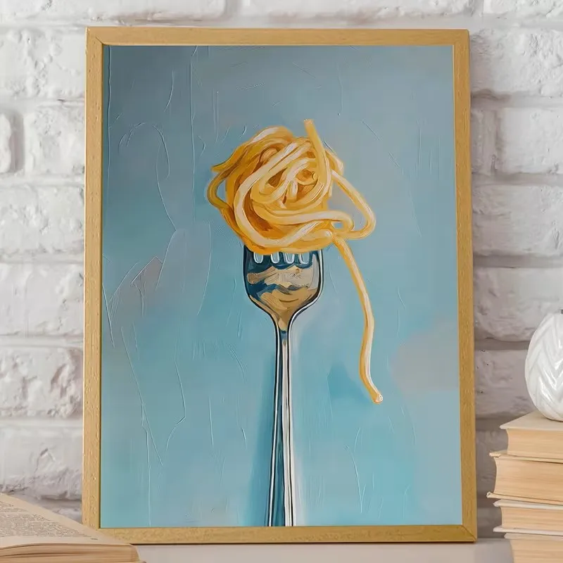 

Chic Blue Thin Noodles Minimalist Canvas Art Prints Retro Wall Home Decoration in The Living Room Bedroom Kitchen Corridor