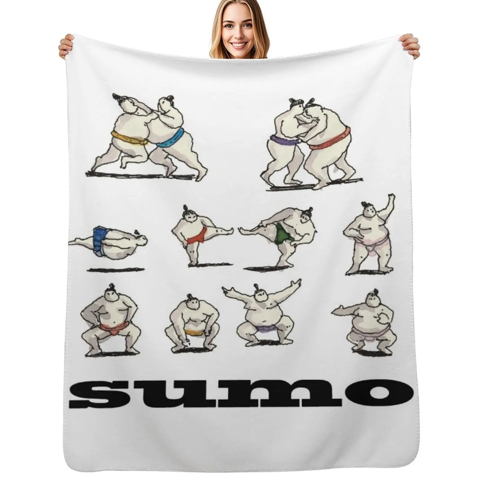 

Sumo Wrestlers Throw Blanket Stuffeds christmas gifts funny gift Extra Large Throw Blankets