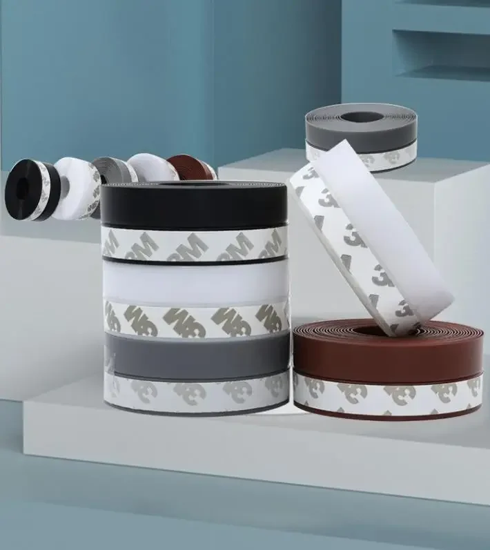 ذاتية اللصق نافذة شريط عازل للباب سيليكون يندبروف سيليكون الزجاج الأمامي الطقس الشريط الشريط الباب السفلي شريط عزل المنزل #3