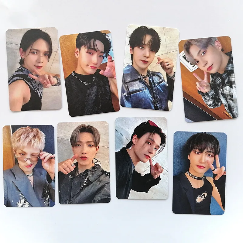 8Pcs/Set KPOP ATEEZ THE WORLD EP.2: OUTLAW Album Photocards List San Hongjong Wooyoung Selfie LOMO Cards Fans Collection Gifts