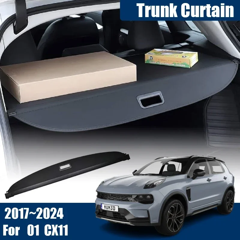 

For Lynk co 01 Accessories Trunk Curtain 2017~2024 Car Trunk Cargo Cover Luggage Partition Privacy Shades Auto Interior Parts