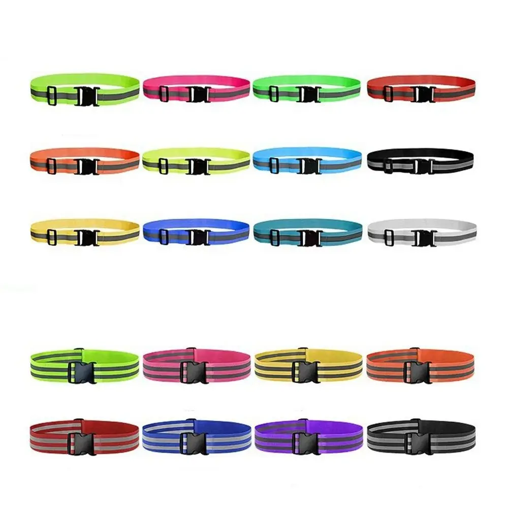 الخصر قابل للتعديل أحزمة الخصر العاكسة 4*1.5 سنتيمتر 8 ألوان تشغيل الدراجات حزام أحزمة أمان رياضية مرنة