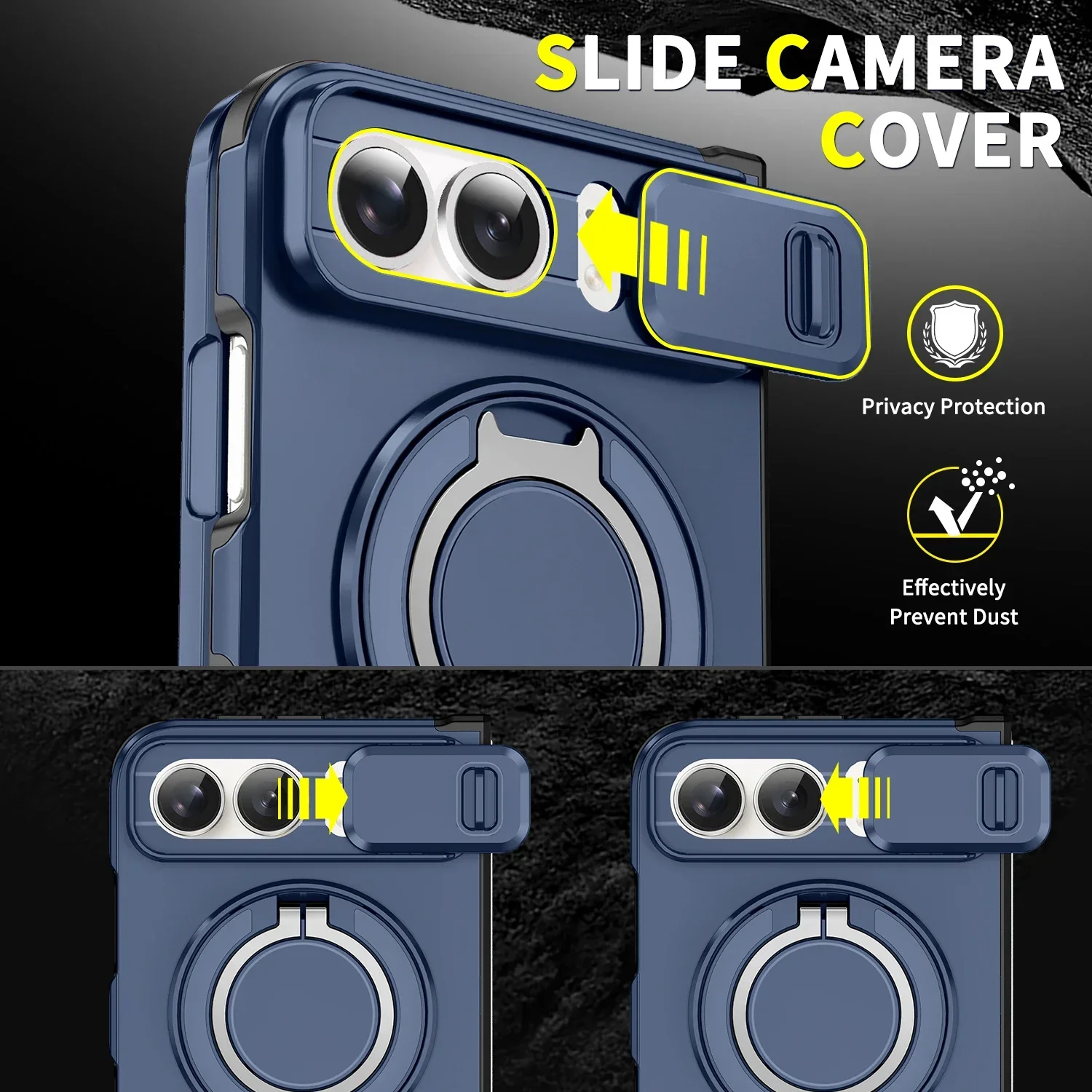Case for IPhone Duo, Shockproof Armor Sliding Window Protective Phone Wide Holder Magnetic Surpport Car Mount Adsorption Cover view 5