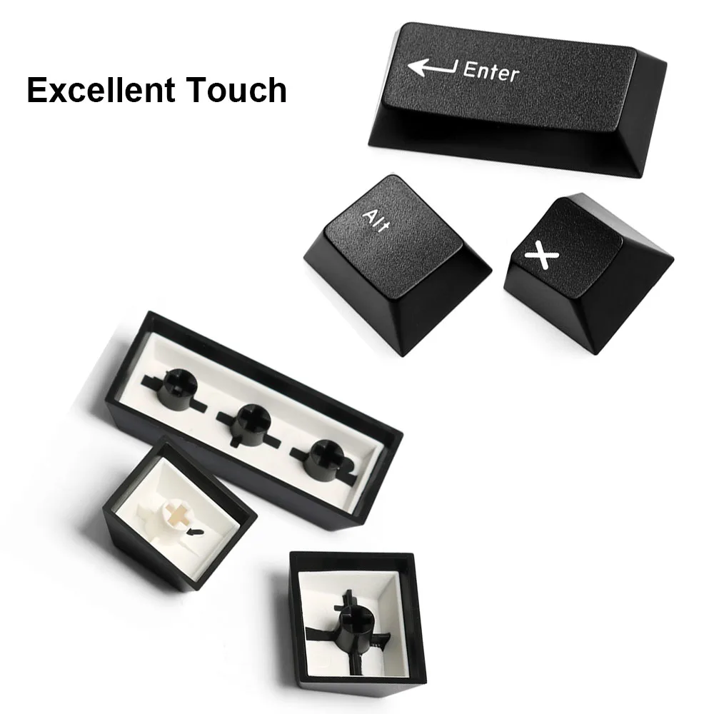 EPBT Black&White Keycaps Doubleshot Cherry Profile ABS Material Set for Mechanical Keyboard Kit