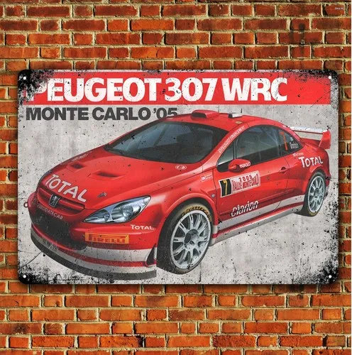 307 Wrc Racing Car Metal Poster - 20x30cm Garage Tin Sign-aluminum sign