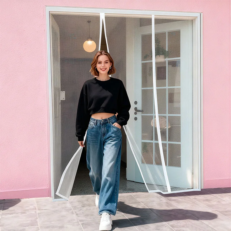 

Magnetic Door Screen Mosquito Net White Invisible Anti Mosquito Mesh Summer fly Insect Proof Net Automatic Closing Door Curtain