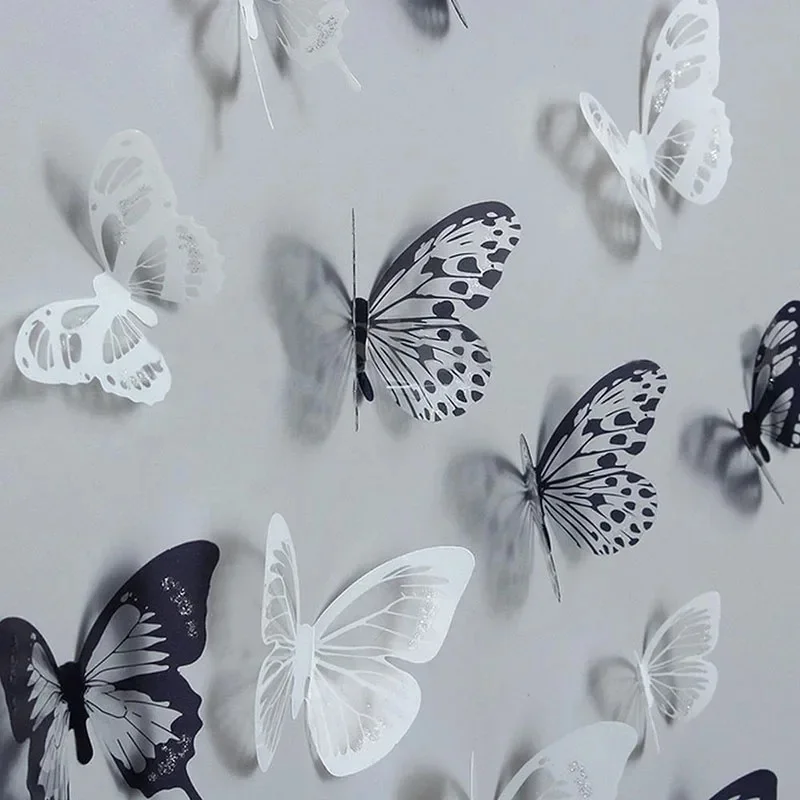 1/2/3set Crystal Butterflies 3d Wall Sticker Beautiful Butterfly Living Room for Kids Room Wall Decals Home Decoration