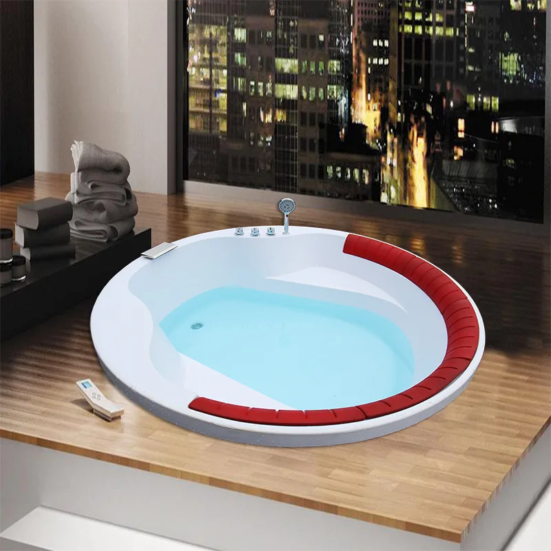vasca da bagno incorporata massaggio acrilico surf bagno doppio rotondo bolla indipendente a temperatura costante