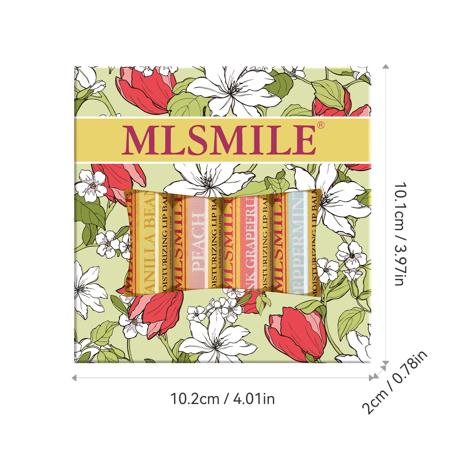 Mlsmilli 4 pçs clarear linhas labiais anti-seco rachado conjunto de bálsamo labial cuidados com os lábios hidratante duradouro sabor de frutas nutritivo bálsamo labial