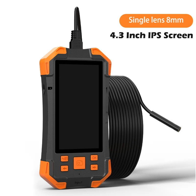 4.3 بوصة 1080P كاميرا المنظار الصناعي 8 مللي متر عدسة 8 المصابيح IP68 WP Borescope لفحص المجاري السيارات دراجة نارية السباكة