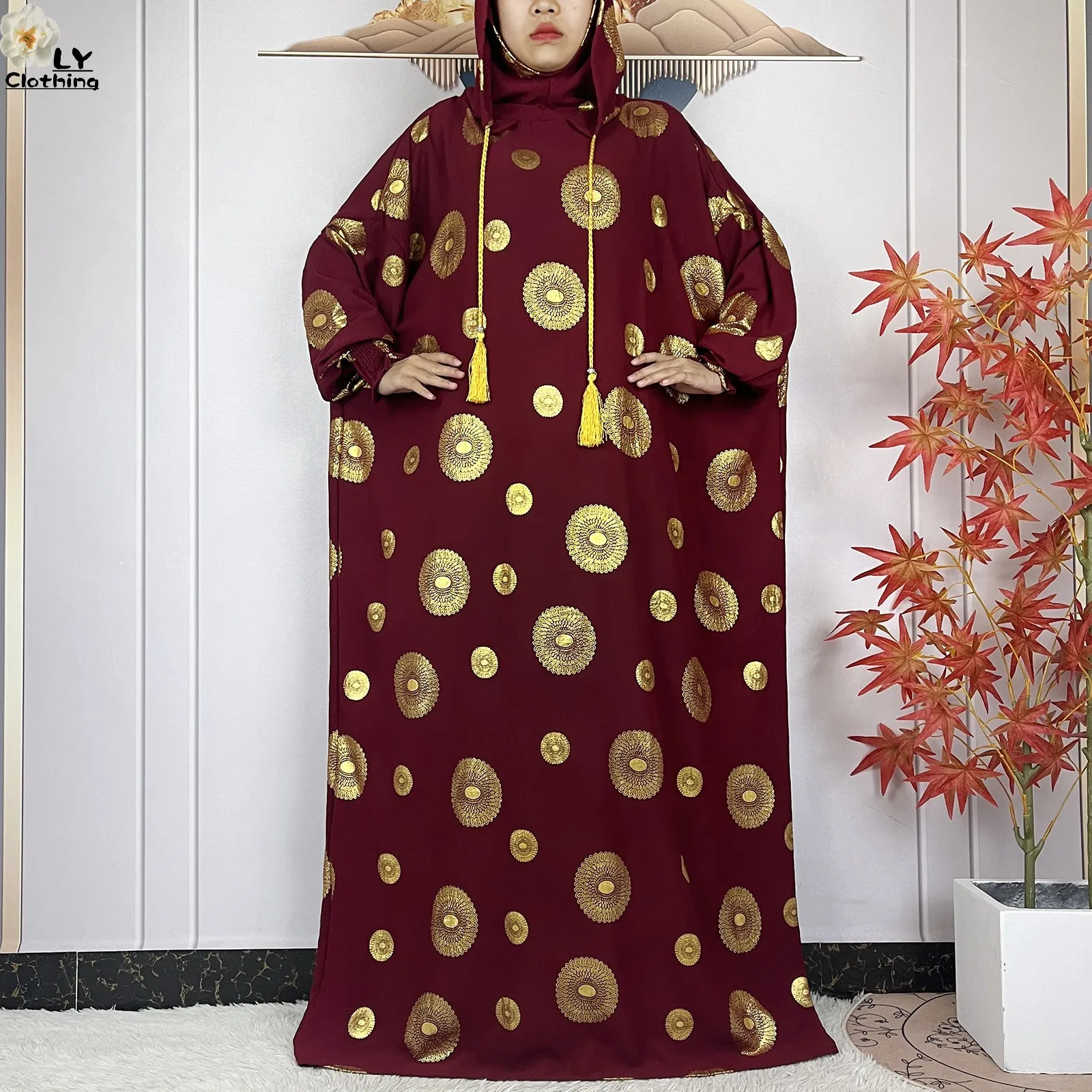 New Women Prayer Clothes Ramadan Muslim Two Hats Abaya Dubai Turkey Islam High Quality Fabric Dresses Islam Women Robe Kaftan