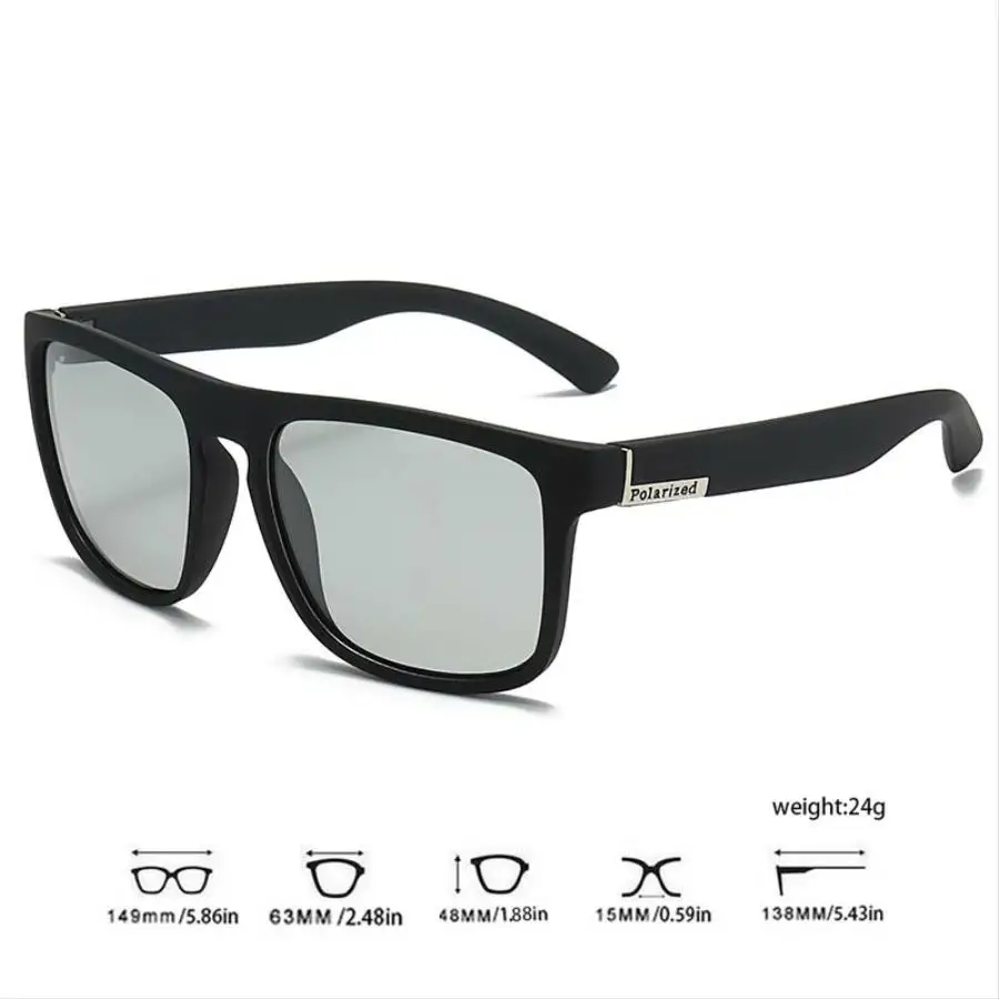 Photochrome Polarisierte Quadratische Vintage-Sonnenbrille für Männer und Frauen Angeln Radfahren Autofahren Bergsteigen Chamäleon-Sonnenbrille – Detail 6