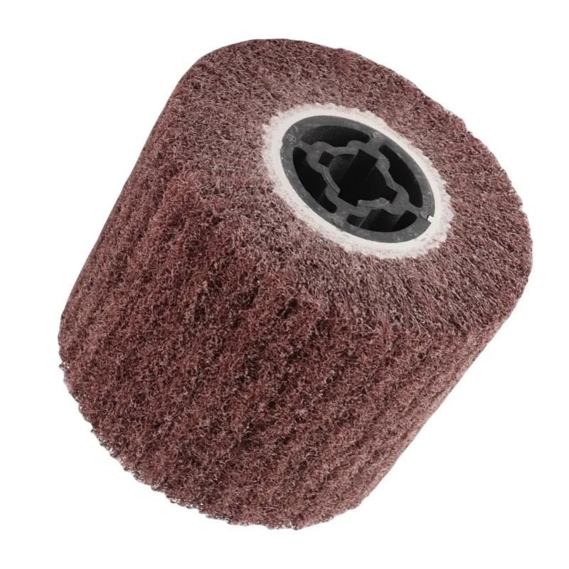 

Wire Drawing Wheel Brush Drum Burnishing Cross Rubber Core Polishing Buffer Wheel For Stainless Steel Aluminum Iron80 Grit