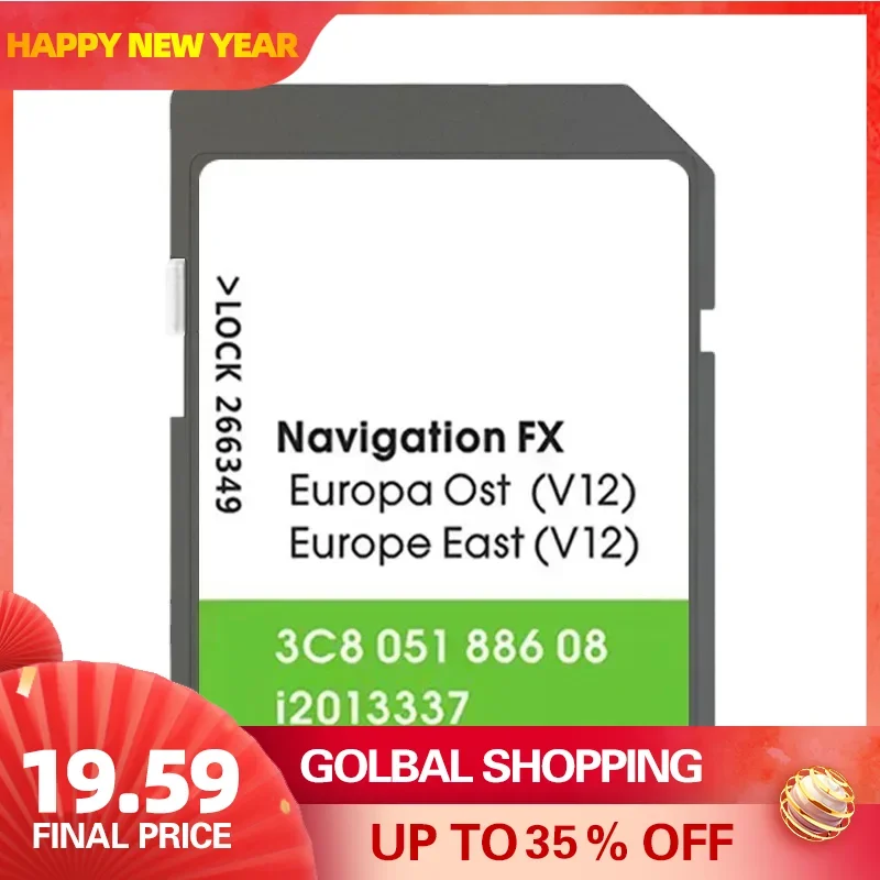 

for VW Transporter Sat Nav Navigation Card Version 3C805188608 FX V12 OST EAST Europe Map