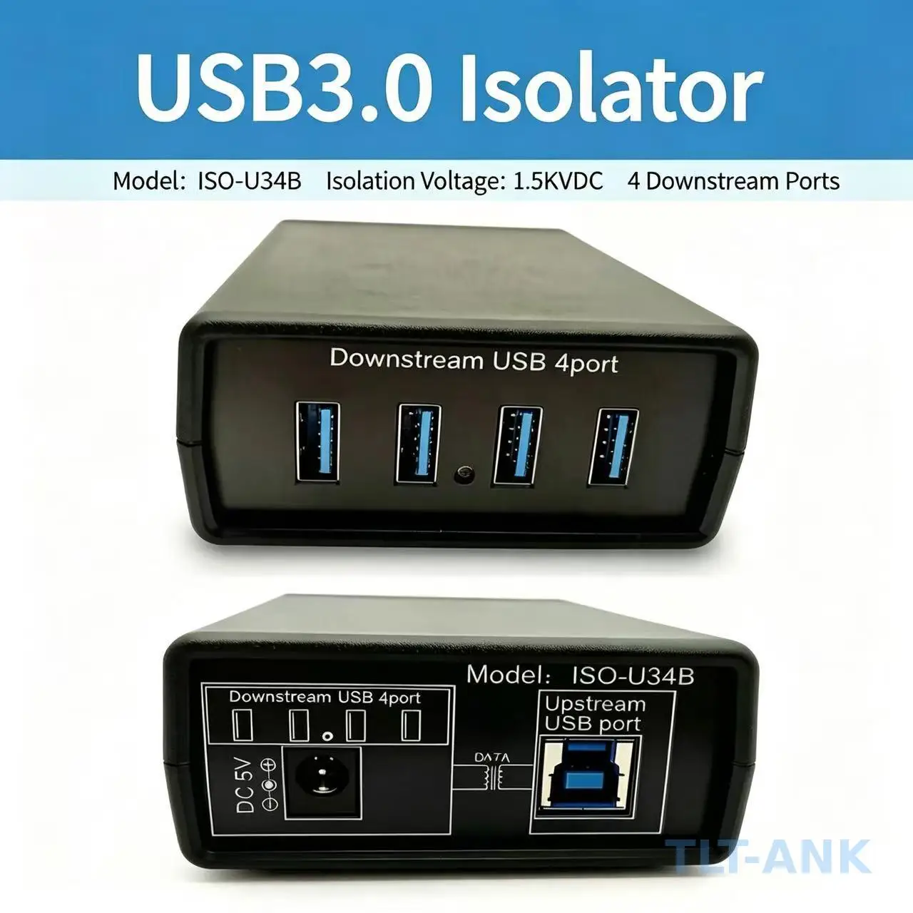 USB3.0 1500V Power‑Signal Isolator, DAC Audio Noise Reducer, Remove Current Hum & Suppress Interference