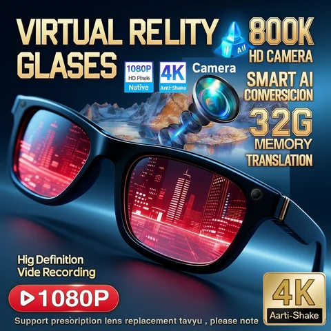 2026 New Smart AI Glasses 1080P HD Video Record Camera ChatGPT Bluetooth Call 32GB ROM Language Translation Music Sunglasses Men