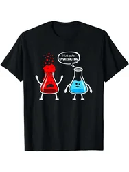 Men's Chemistry Cartoon Crew Neck T-Shirt | Lightweight, Easy-Care Polyester, Regular Fit, Perfect for All-Seasons