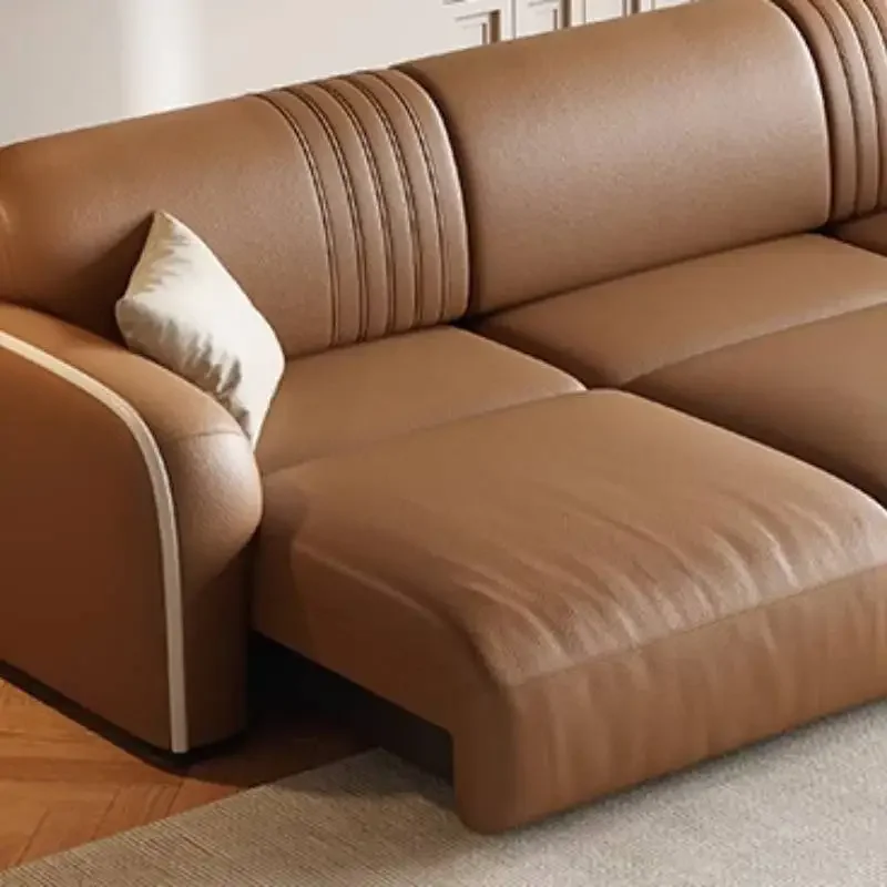 Designer Brown Electric Sofas Foldable European Quality Smart Living Room Sofas Lounges Relax Sofa Wohnzimmer Furniture For Home