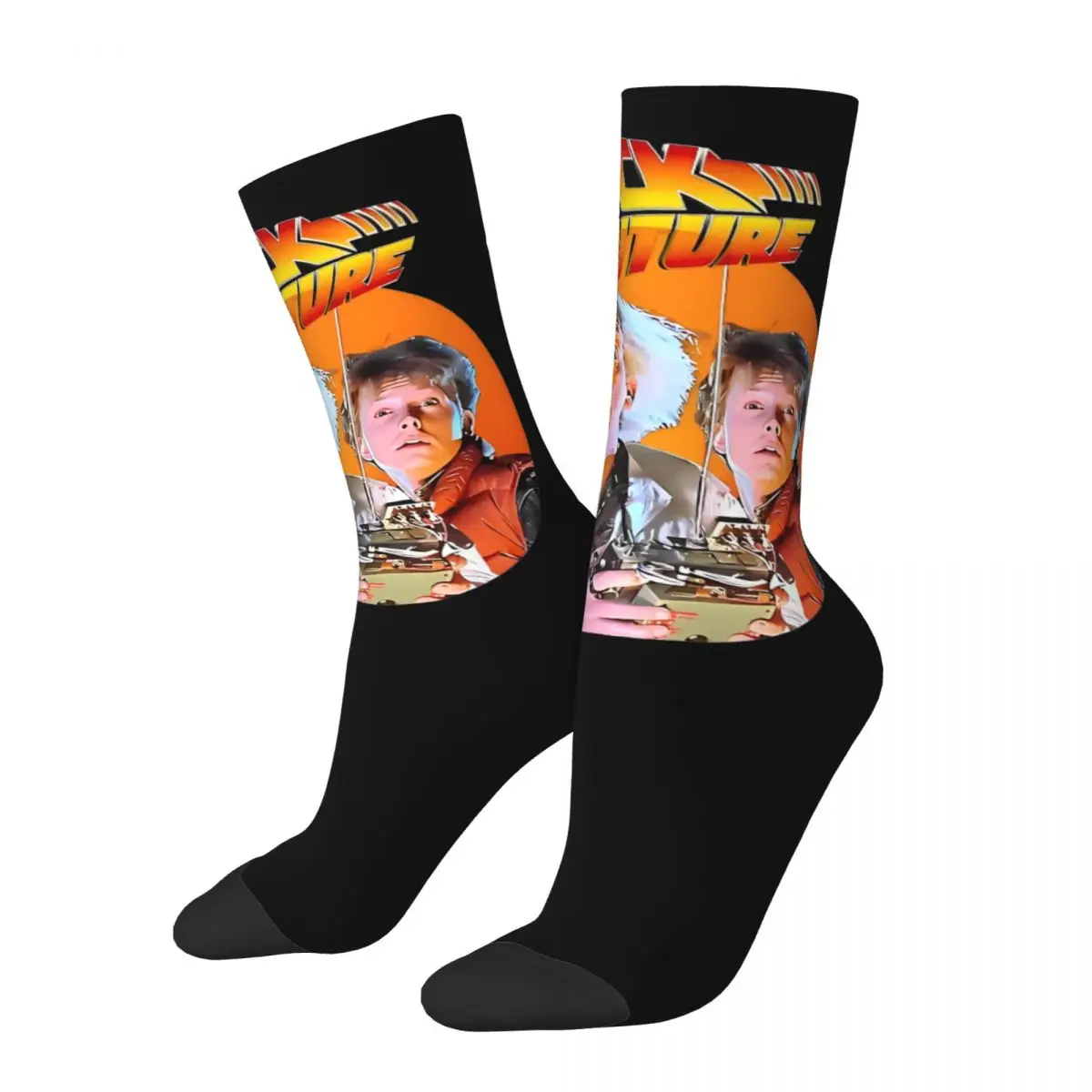 Back To The Future Stockings Pattern Leisure Socks Winter Anti Skid Socks Men Climbing Soft Socks