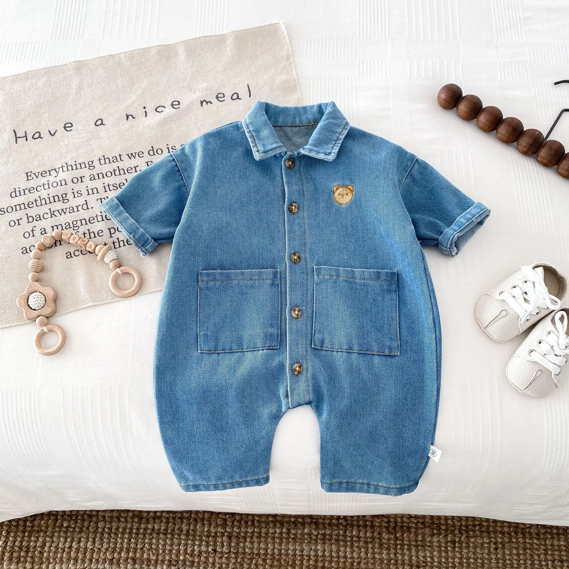 

Baby Clothes 2024 Baby Spring Infant Boys Girls Clothes Denim Jumpsuits for Newborn Cute Outdoor Crawling Outfit Rompers