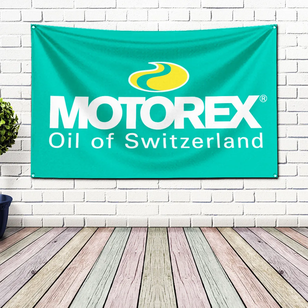 3x5 Ft for Motorexs Engine Oil Flag Polyester Digital Printing Banner Garage Wall Art Interior Decoration With Brass Grommets