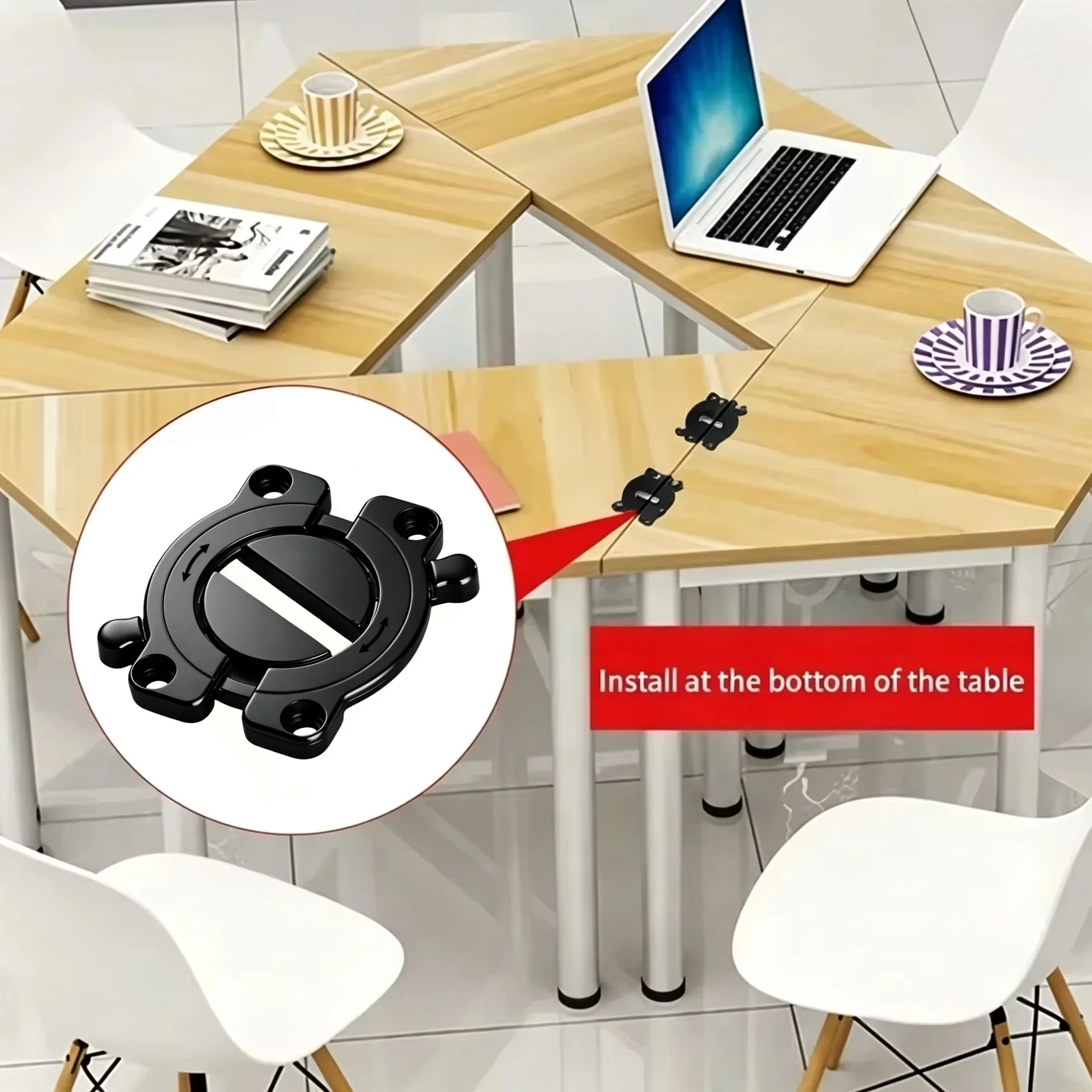 Black tabletop Splicing Connector Table Furniture Folding Hinges Buckle Lock Desktop Combination Wood Board Splicing Fasteners
