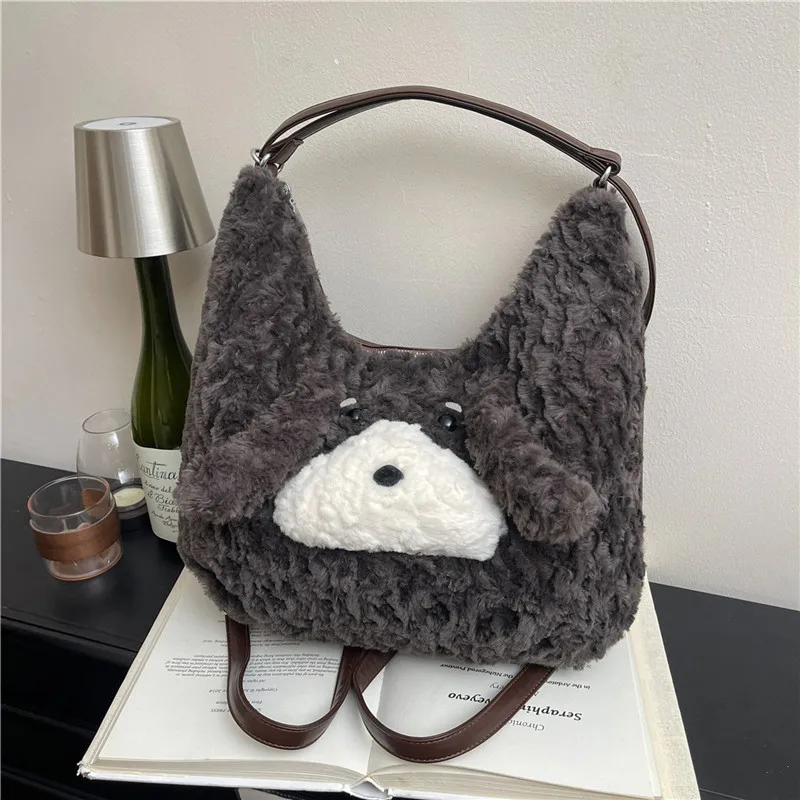 Cotton Puppy Shape Cute Backpacks 2026 New Trend Design Sense Funny Bags Student Commuting Casual Fashion Backpacks Mochila