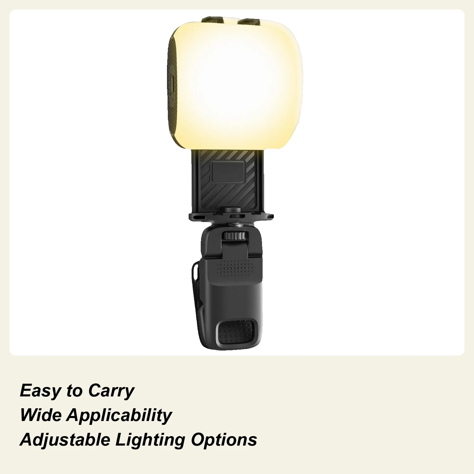 ضوء الهاتف لتسجيل الفيديو الضوئي المحمول للتصوير الفوتوغرافي مع 3 ألوان الإضاءة ووضع RGB مشبك قابل لإعادة الشحن على المصباح