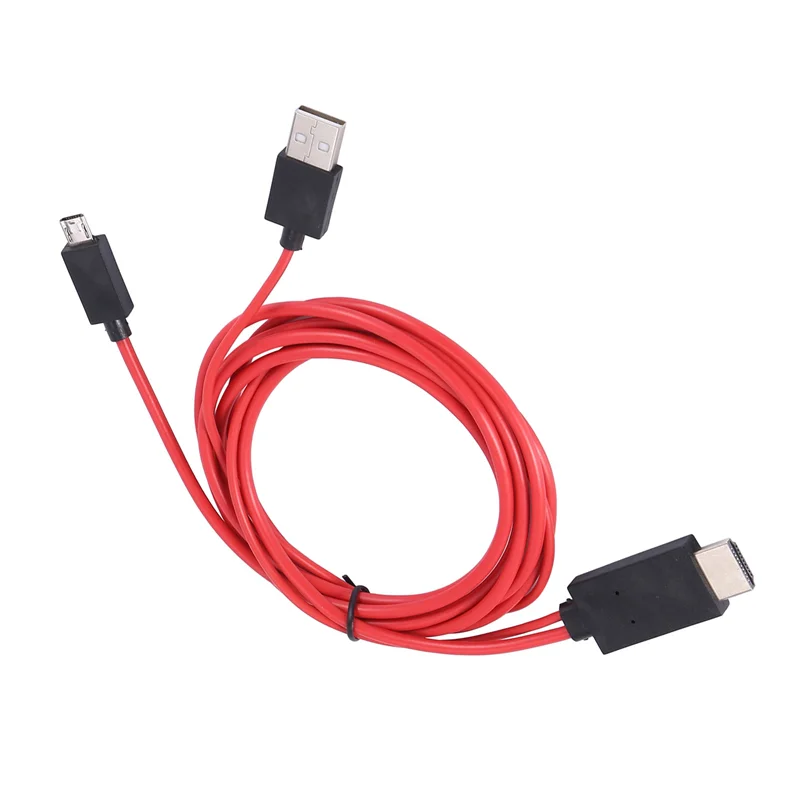 2X 6.5 قدم Micro-USB إلى كابل محول 1080P HDTV لأجهزة Android Galaxy S3 (11 Pin، أحمر)