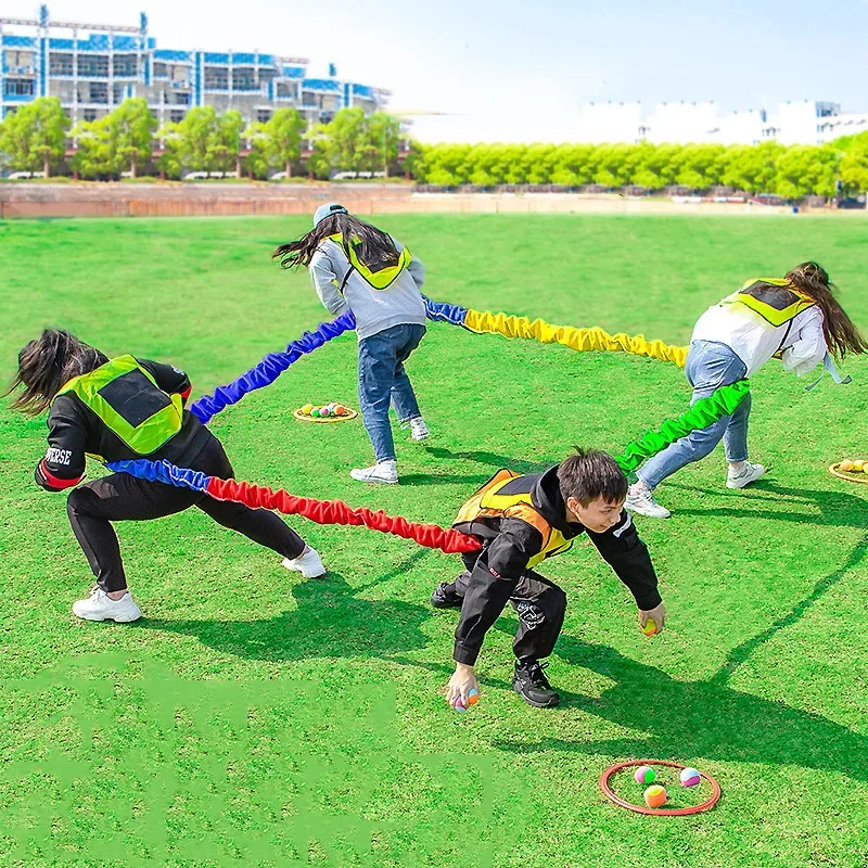 Outdoor Group Games For Adults Kids Elastic Fleece Cooperative Stretchy Band Sensory Integration Toys Team Building Activities  