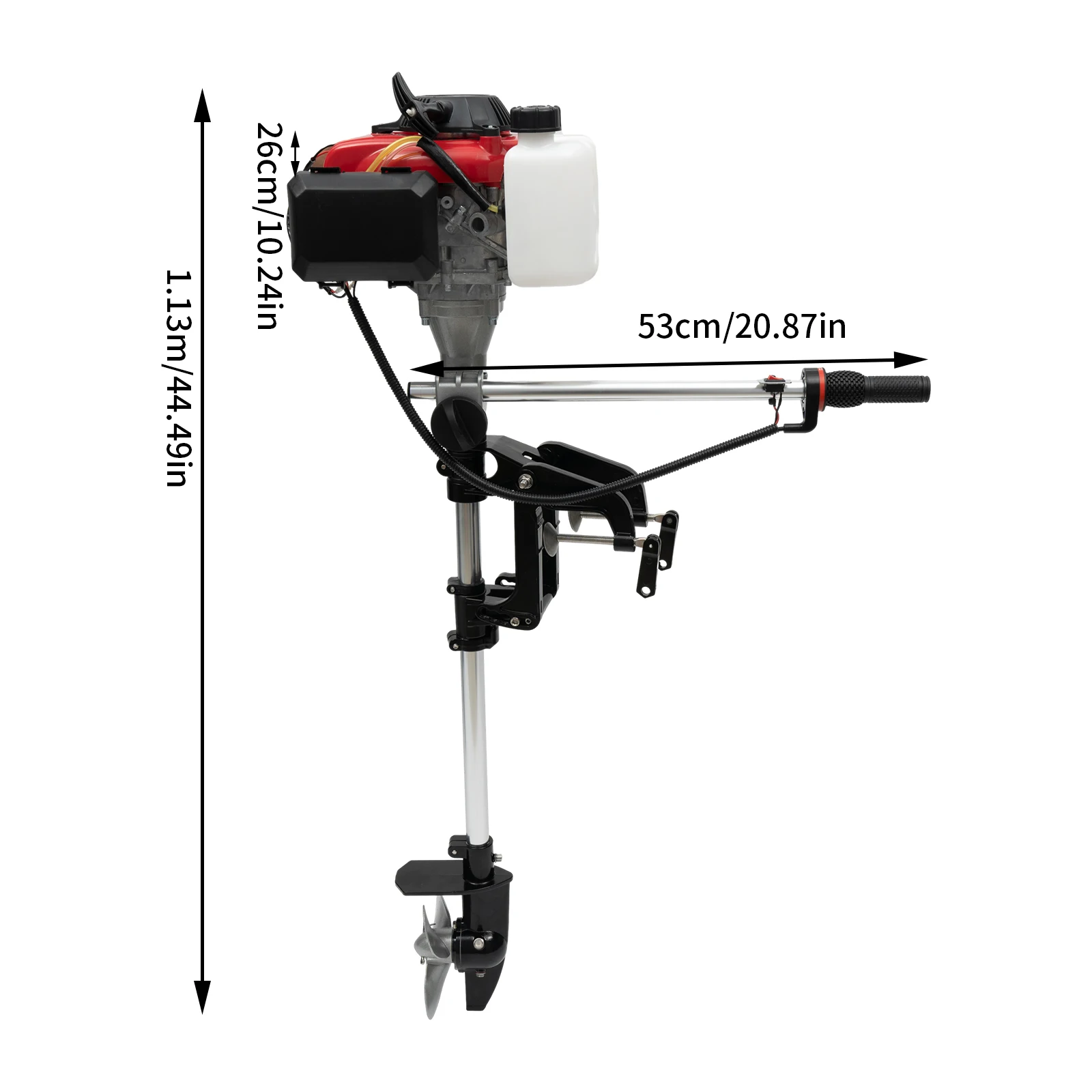 HANGKAI-Moteur hors-bord 4 temps avec système de refroidissement par air, 4HP, 53,2 cc, 1,6 kW, bateau gonflable, kayak, canoë, voilier, bateaux de pêche