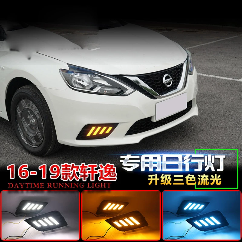 

car bumper sentra headlight for Nissan Sylphy daytime light 2016~2021y DRL car accessories LED headlamp sylphy fog light