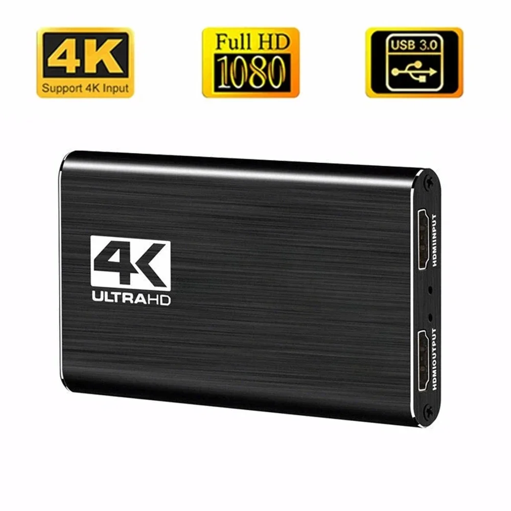 4k 1080p 60fps Hd Video Capture Card HdTV Camera Recording Box - Compatible With Usb 3.0pc Live Streaming Grabber Recorder