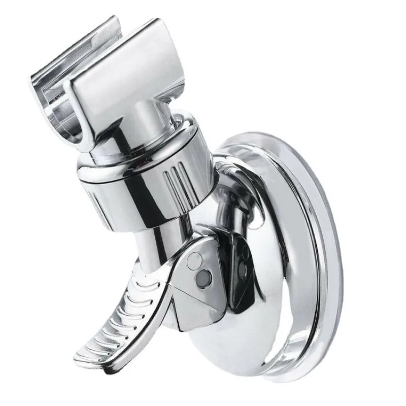 Support de Douchette à Main Réglable avec Ventouse, Tête de Rail de Douche Entièrement Plaquée, Support Universel, Rotation Stable
