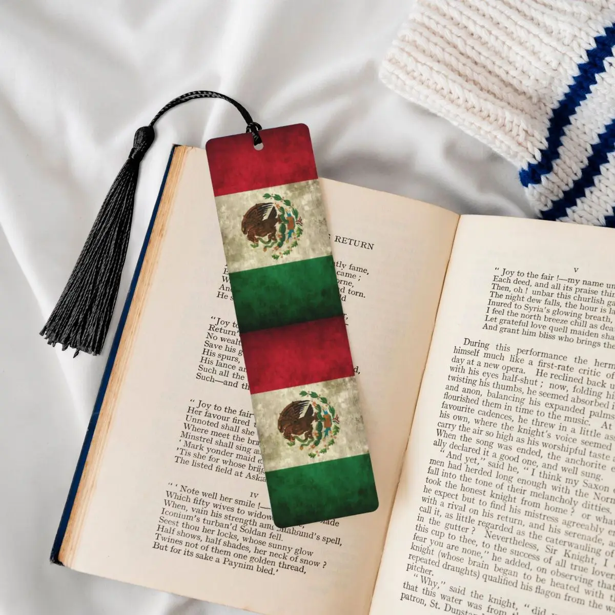 علامة ترقيم الصفحات بمشبك كتاب علم المكسيك اللطيف - إشارة مرجعية مع حامل صفحة شرابة هدايا لملحقات القراءة للطلاب #4