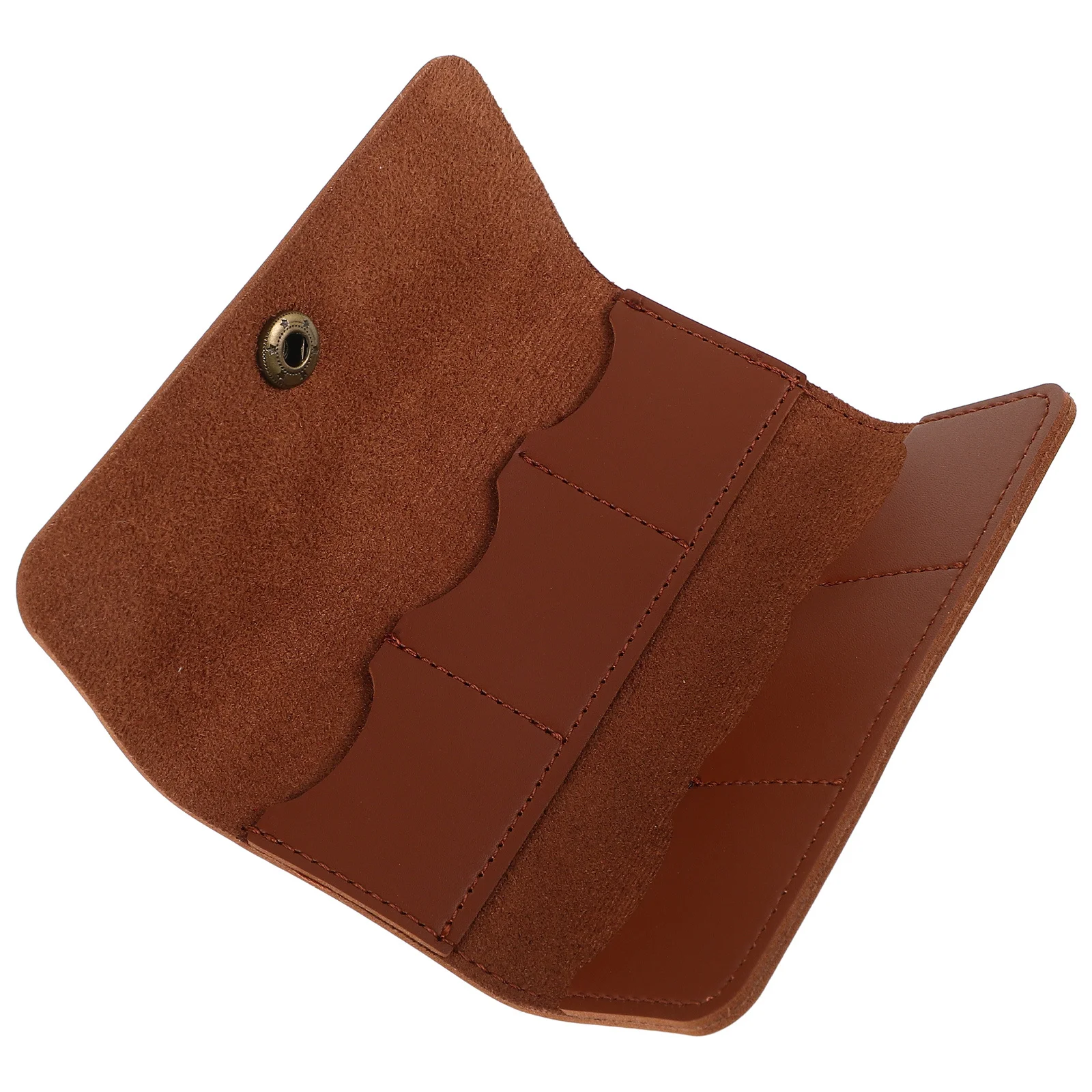 

Durable Fake Guitar Pick Holder Case Classic Brown Plectrum Storage Pouch for Musicians with Stand Easy Access