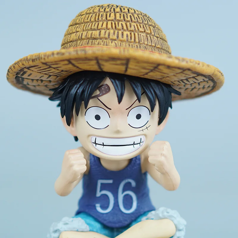 9cm figura de uma peça sentada infância luffy figura modelo dos desenhos animados periférico desktop coleção ornamentos presentes