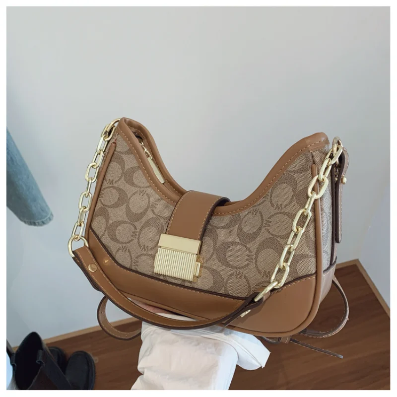 

​2025 New Women's Vintage Print Underarm Bag, Niche Crossbody Shoulder Purse, Retro Sling for Daily, Chic & Versatile​