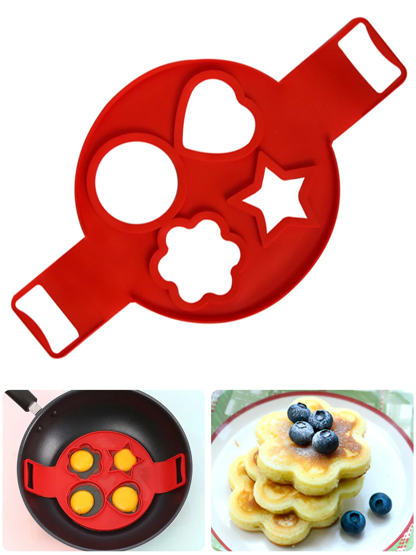 1 anillo de huevo de silicona con forma geométrica.