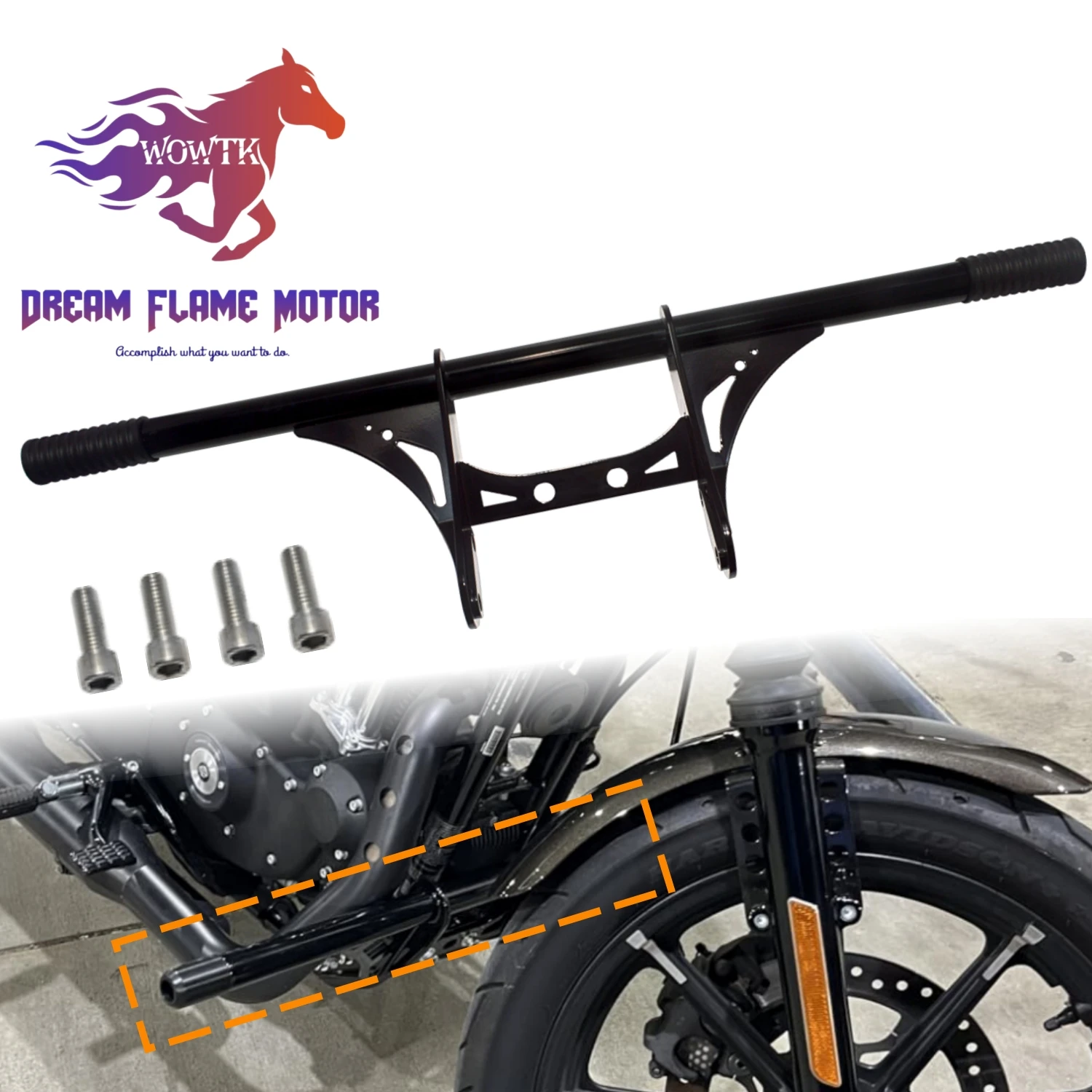 Motorcycles Crash Bar Highway Foot pegs Engine Guard bumper For Harley Sportster 48 Nightster Custom XL 1200 Iron 883 2004-2022