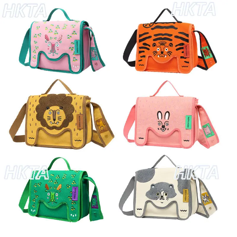 

Commuter Casual Contrast Crossbody Canvas Bag Sweet Cool Cartoon Embroidery Daily Versatile Large Capacity Backpacks Women