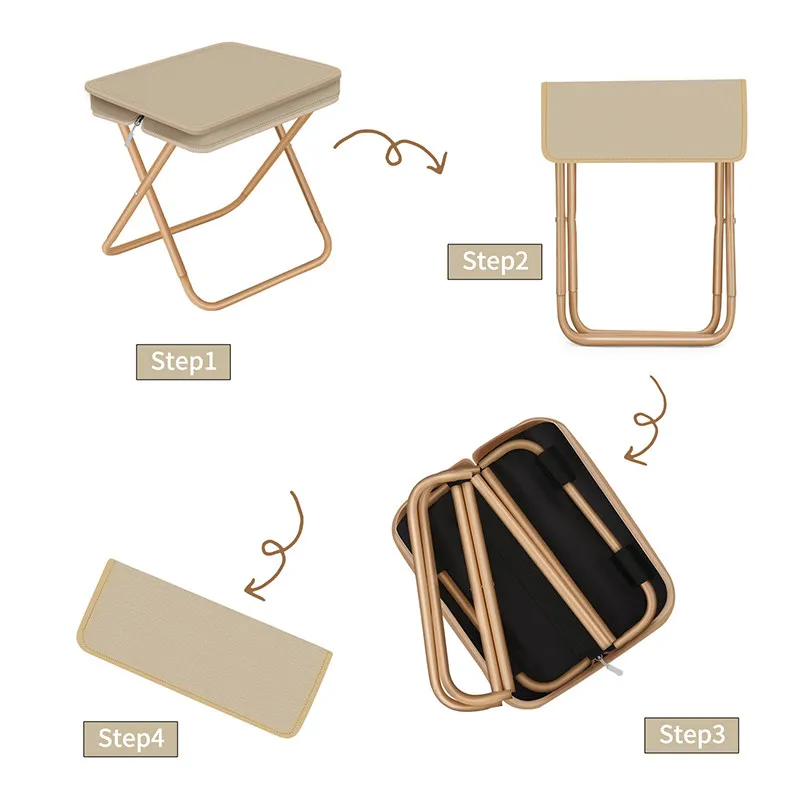 Portable Folding Stool Lightweight Camping Chair Foldable Seat for Fishing Hiking Travel Outdoor & Indoor Use