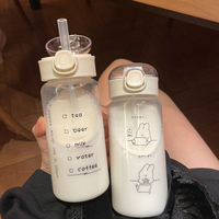 Creative 1pc Clear PC Sports Bottle w/ Jumping Straw - Leakproof Portable Hydr