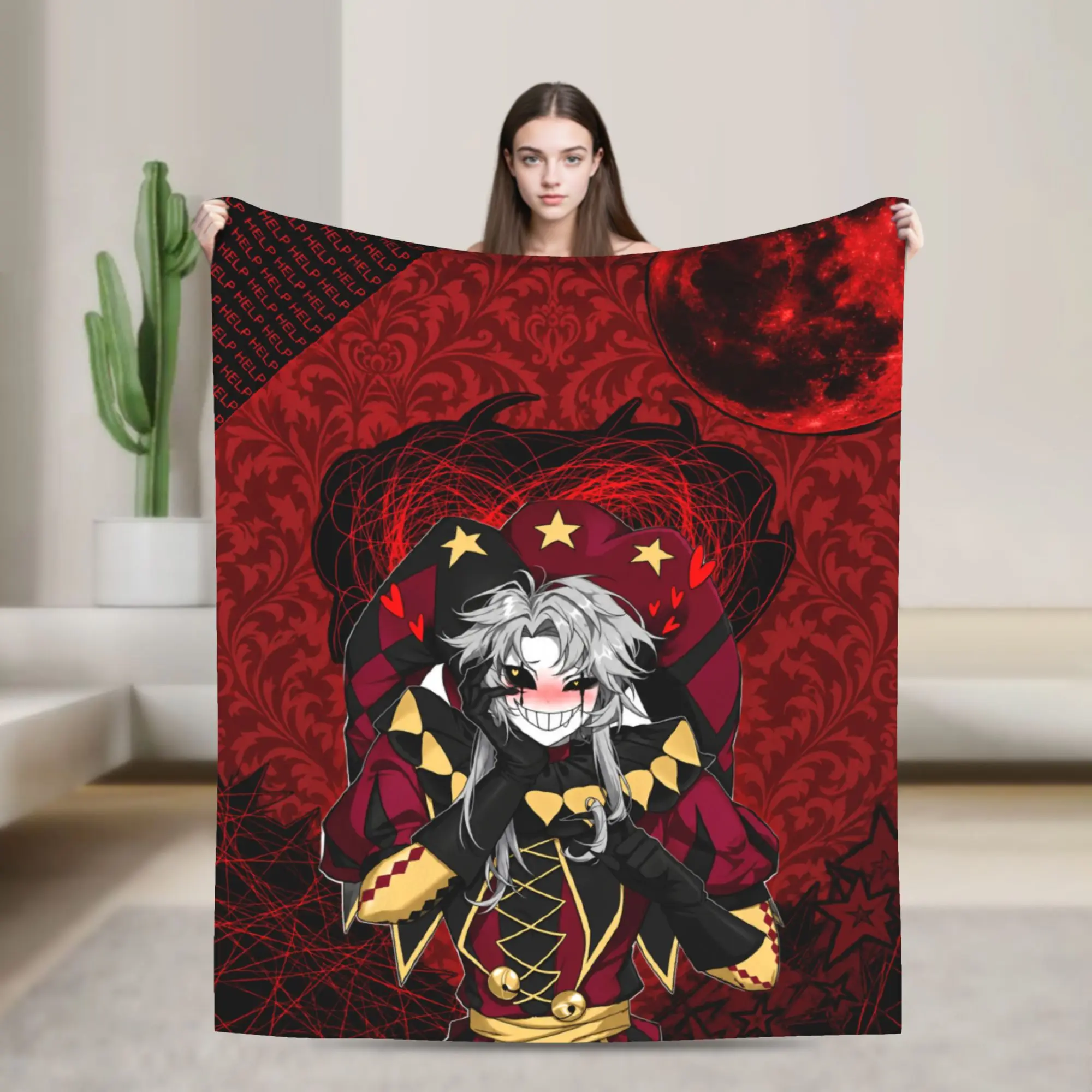 Soft Warm Blanket Children Picnic Freak Circus Red Queen Bedding Throws  Flannel Bedspread For Couch Bed Print Sofa Bed Cover