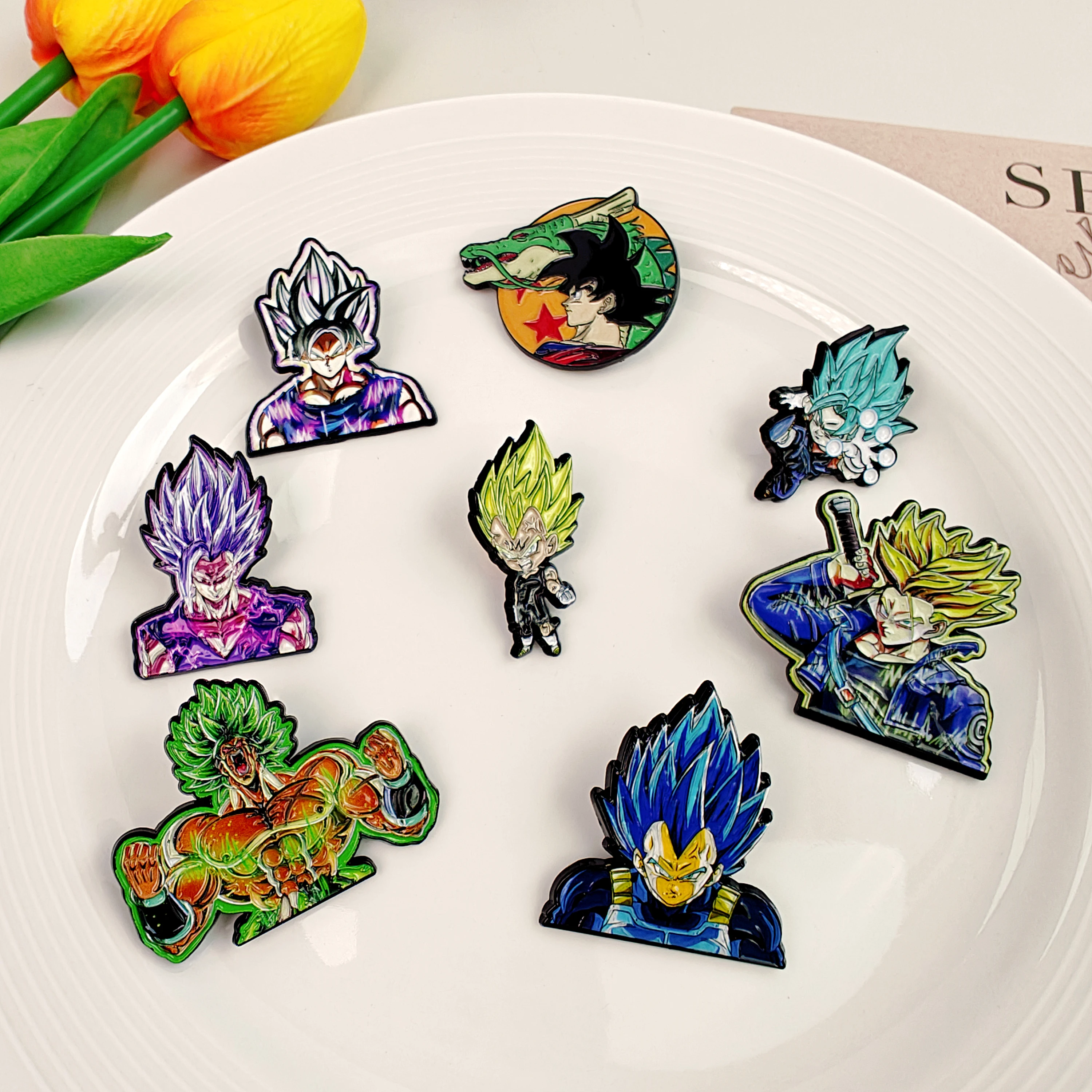 Manga Dragon Ball Enamel PIN อะนิเมะปกหมุดกระเป๋าเป้สะพายหลังสิ่งที่น่ารักเข็มกลัดป้ายบนกระเป๋าเป้สะพายหลังเข็มกลัดสำหรับเครื่องประดับเสื้อผ้า