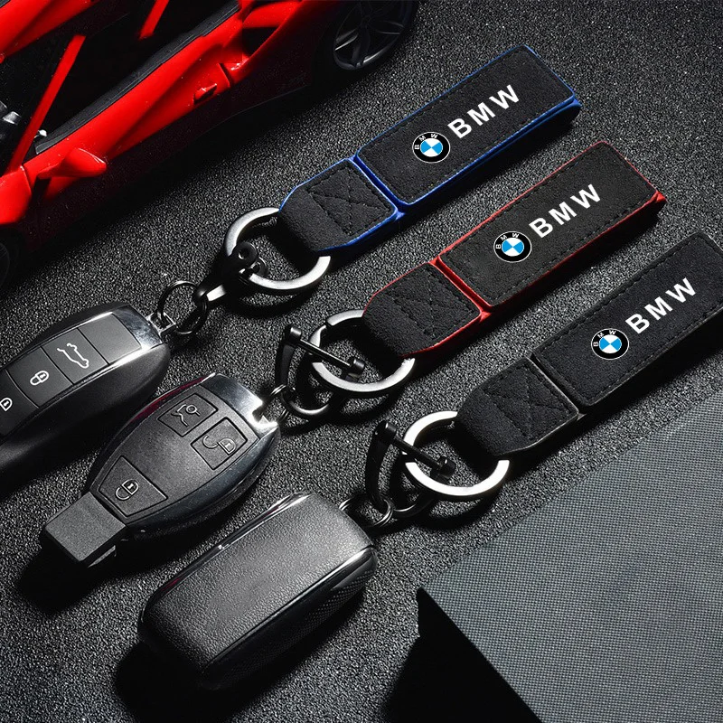 Fashion Suede Car Keychain Vintage Leather Zinc Alloy Key Ring For BMW Performance M X3 X5 X6 E46 E90 E60 F30 M M1 M2 M3 M4 M5