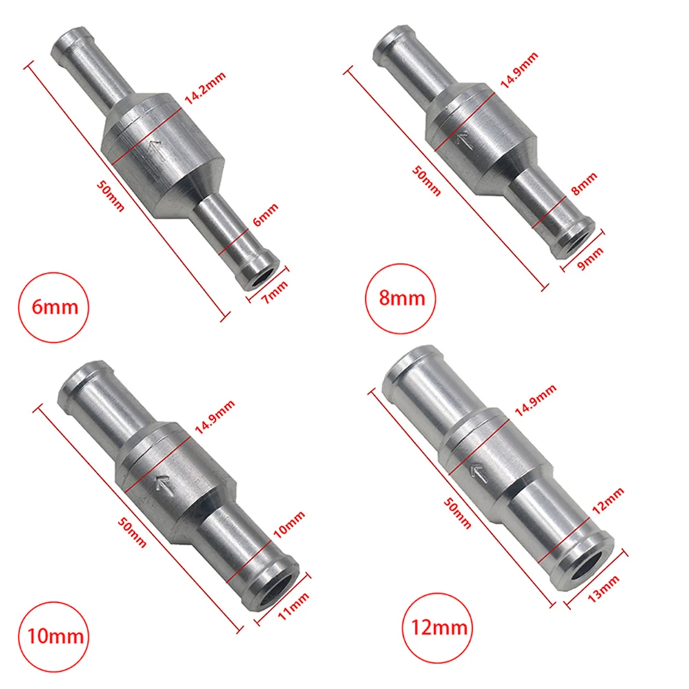 Aluminum Fuel Check valve for fuel system, petrol, diesel fuel valve 6mm 8mm 10mm 12mm