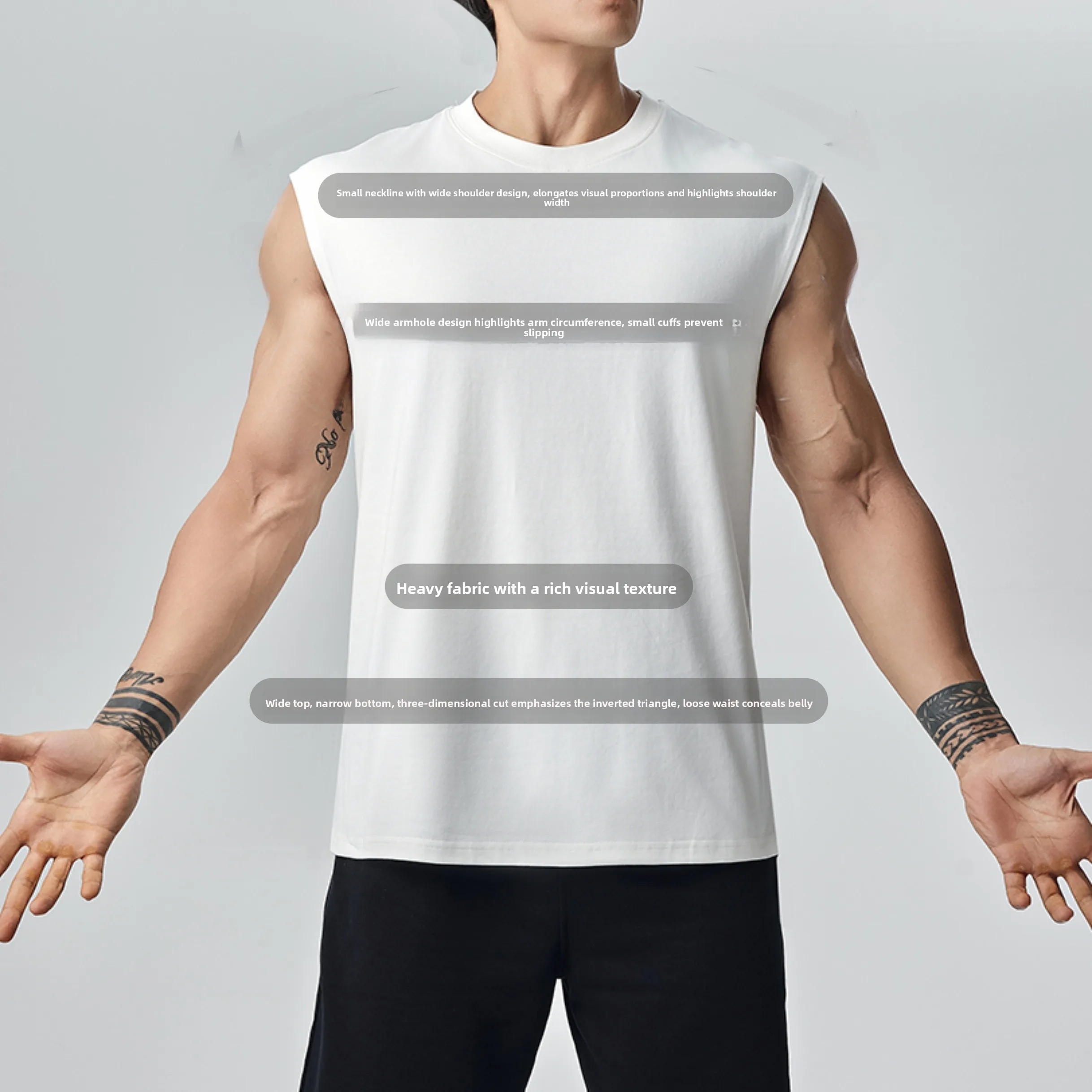 Gymdog Men's Sleeveless Vest Cool Sensation Sun Protection Fitness Sportswear Basic  Color T-Shirt Casual Summer Wear