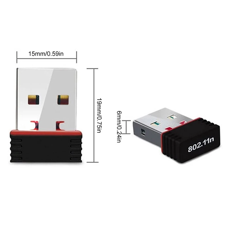 Mini adaptateur USB Wi-Fi sans fil pour ordinateur de bureau PC, carte réseau LAN, stérilisation, RTL8188, 150Mbps, 11b par g par n